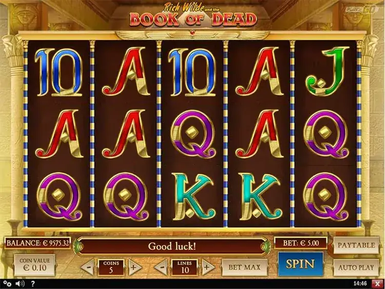 Symbole bei einem Spin von Book of Dead